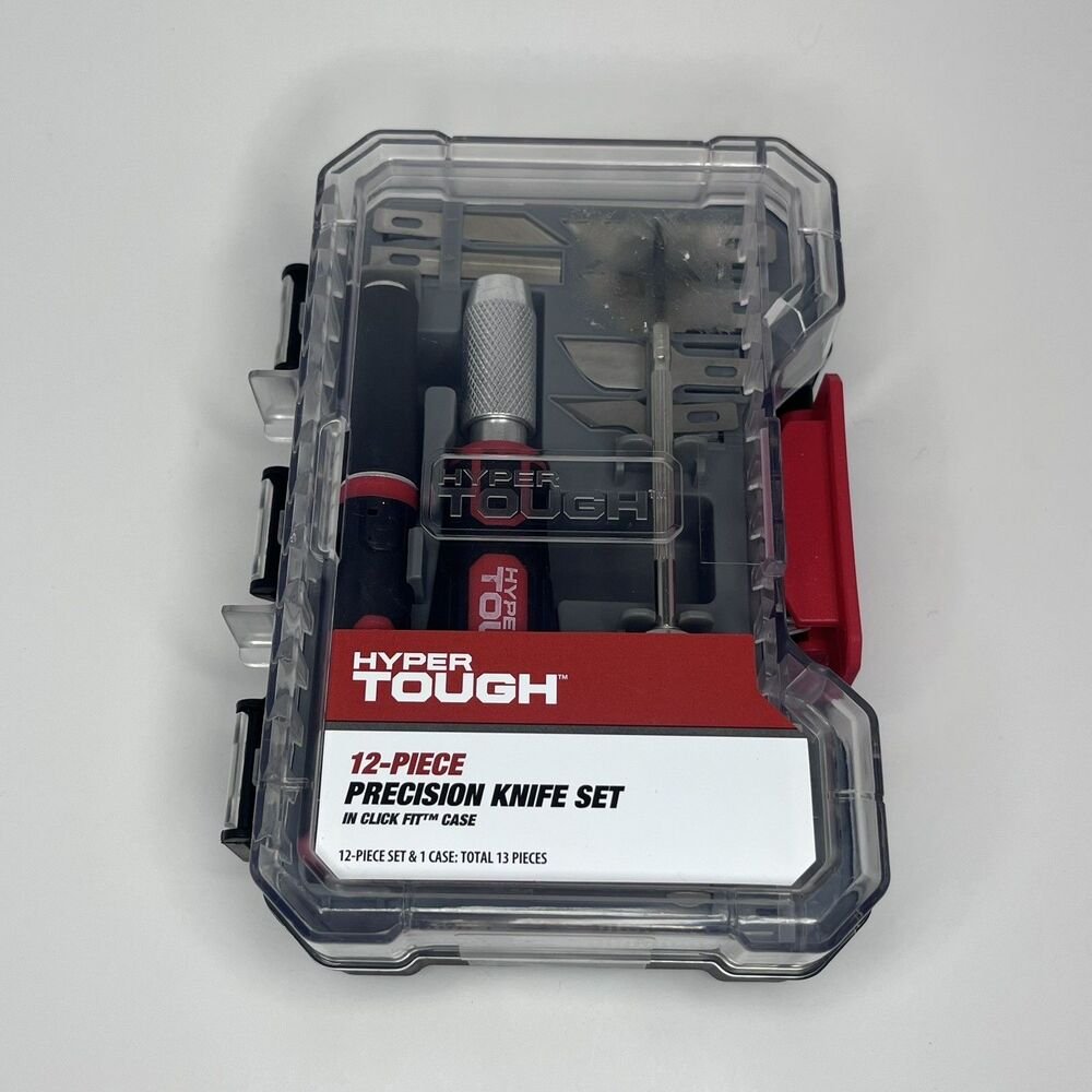 HYPER Tough 12-Piece Precision Knife Set with Hard Case